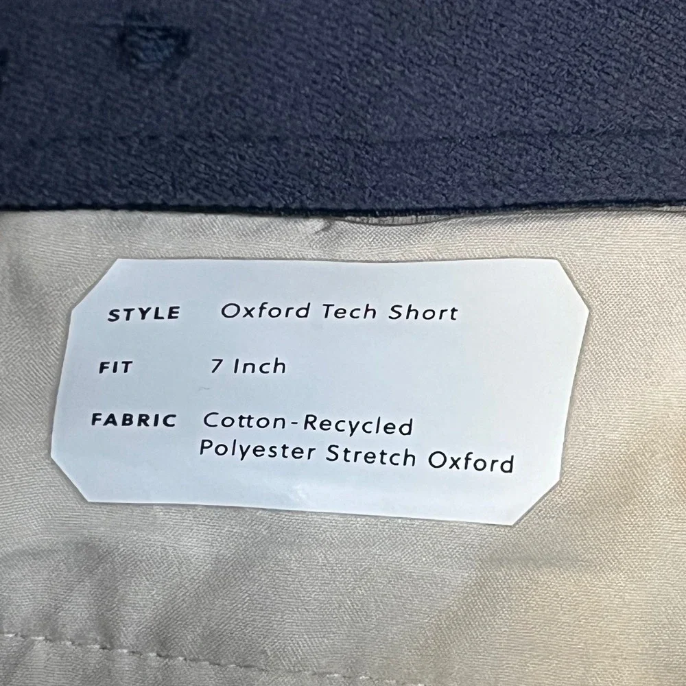 J.Crew Oxford Tech Short Mens W35 L7 Light Gray Stretch Cotton BX307